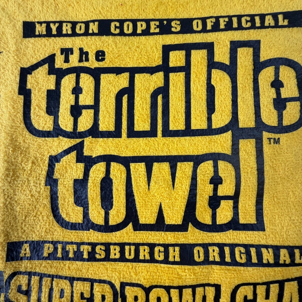 The Terrible Towel-Pittsburgh Original 5 Time-SuperBowl Champions USA made 23x16